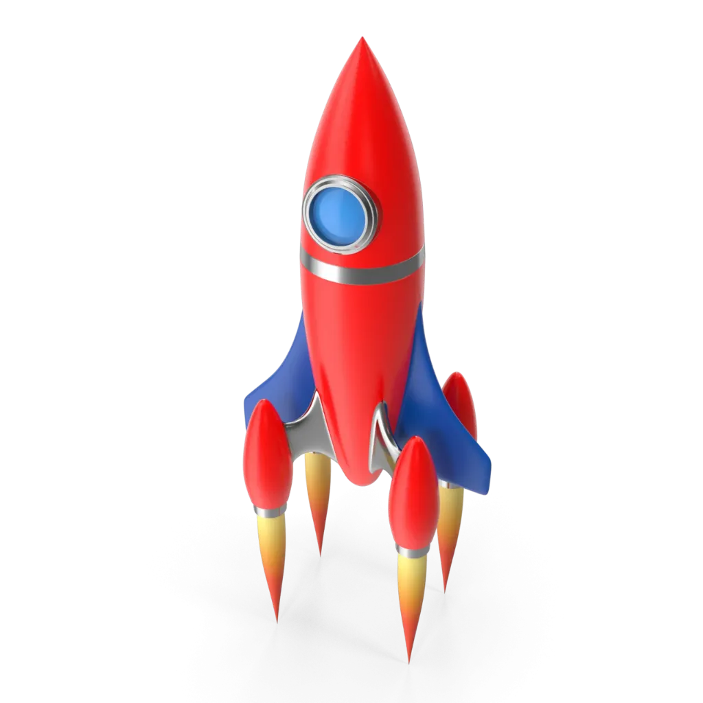 A cartoonish rocket as the Innovation Strategy guide header image