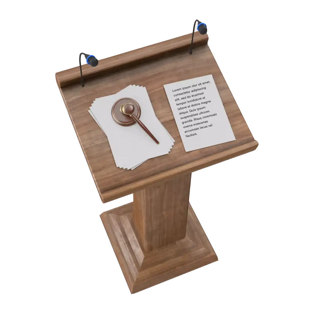 A lectern as the Position Paper Canvas tool header image