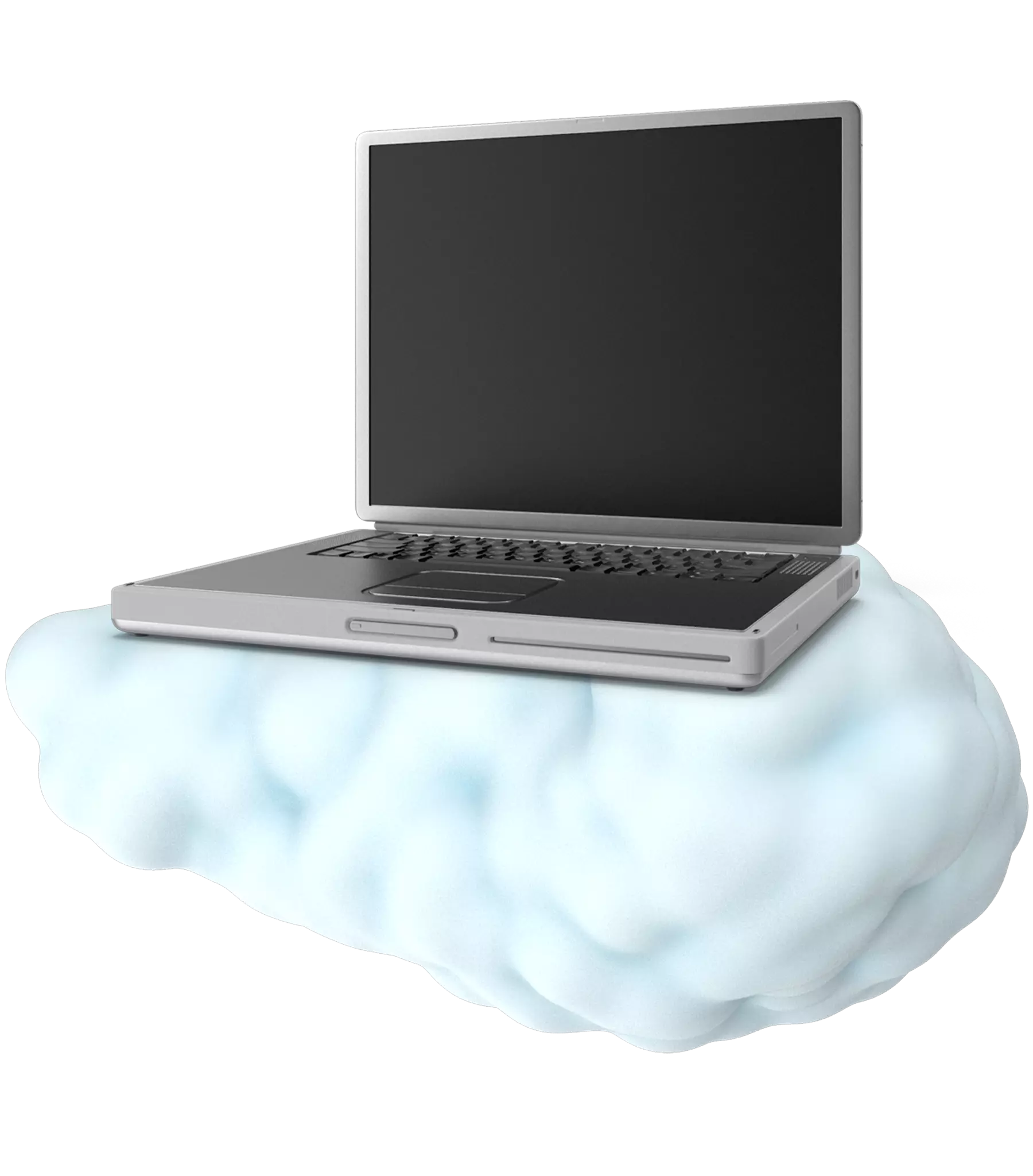 A laptop on a cloud as the Cloud Computing quickcard header image