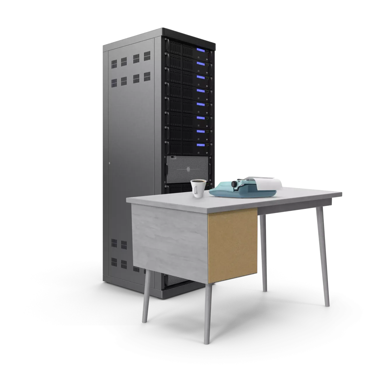 A data center behind a desk as the GPT quickcard header image