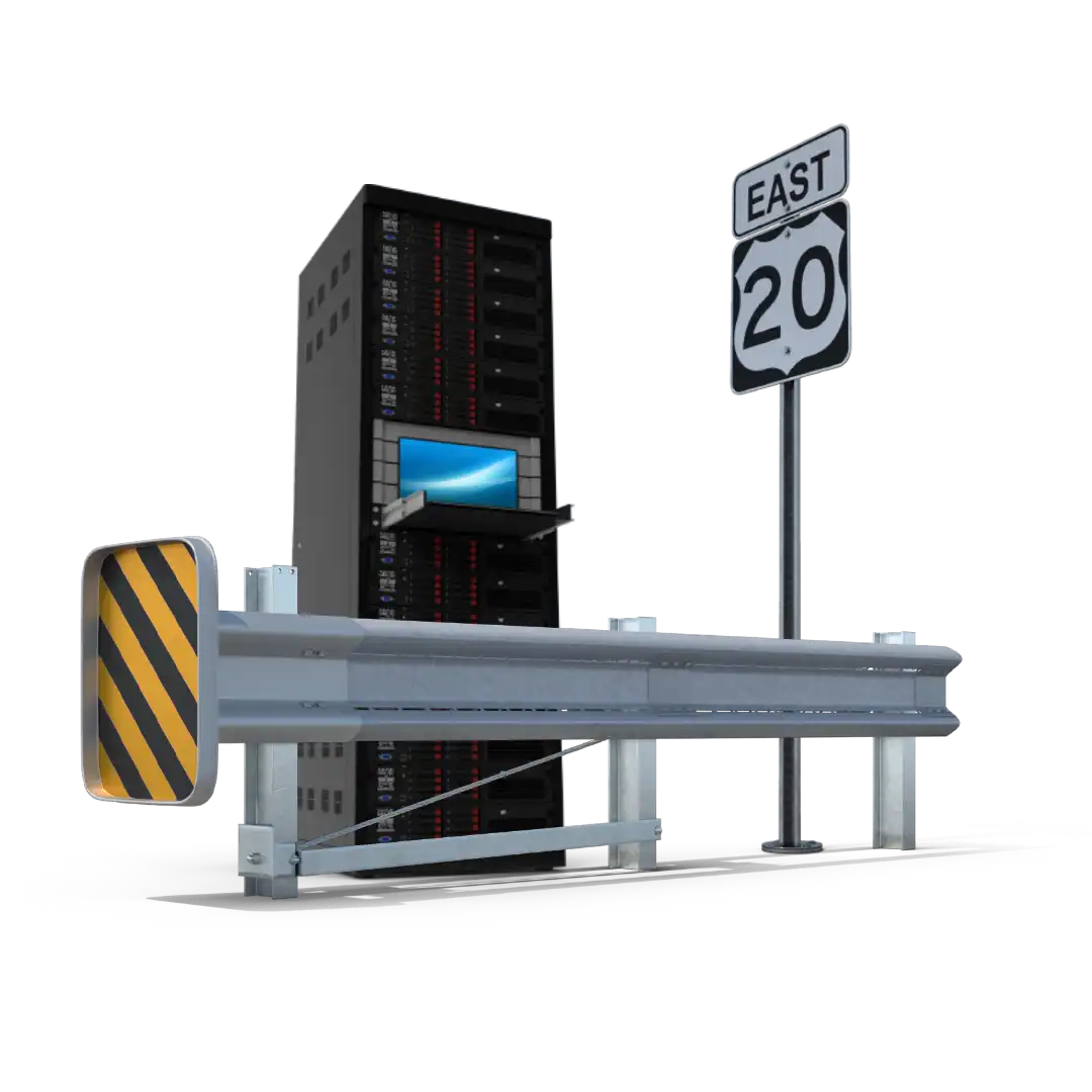 A data center on the edge of a roadway as the Edge Computing quickcard header image