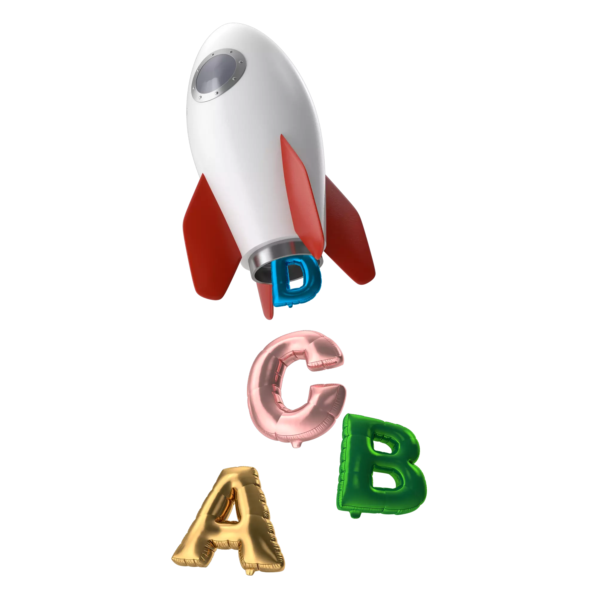 A cartoonish rocket as the Andrea Latino's Innovation Alphabet header image