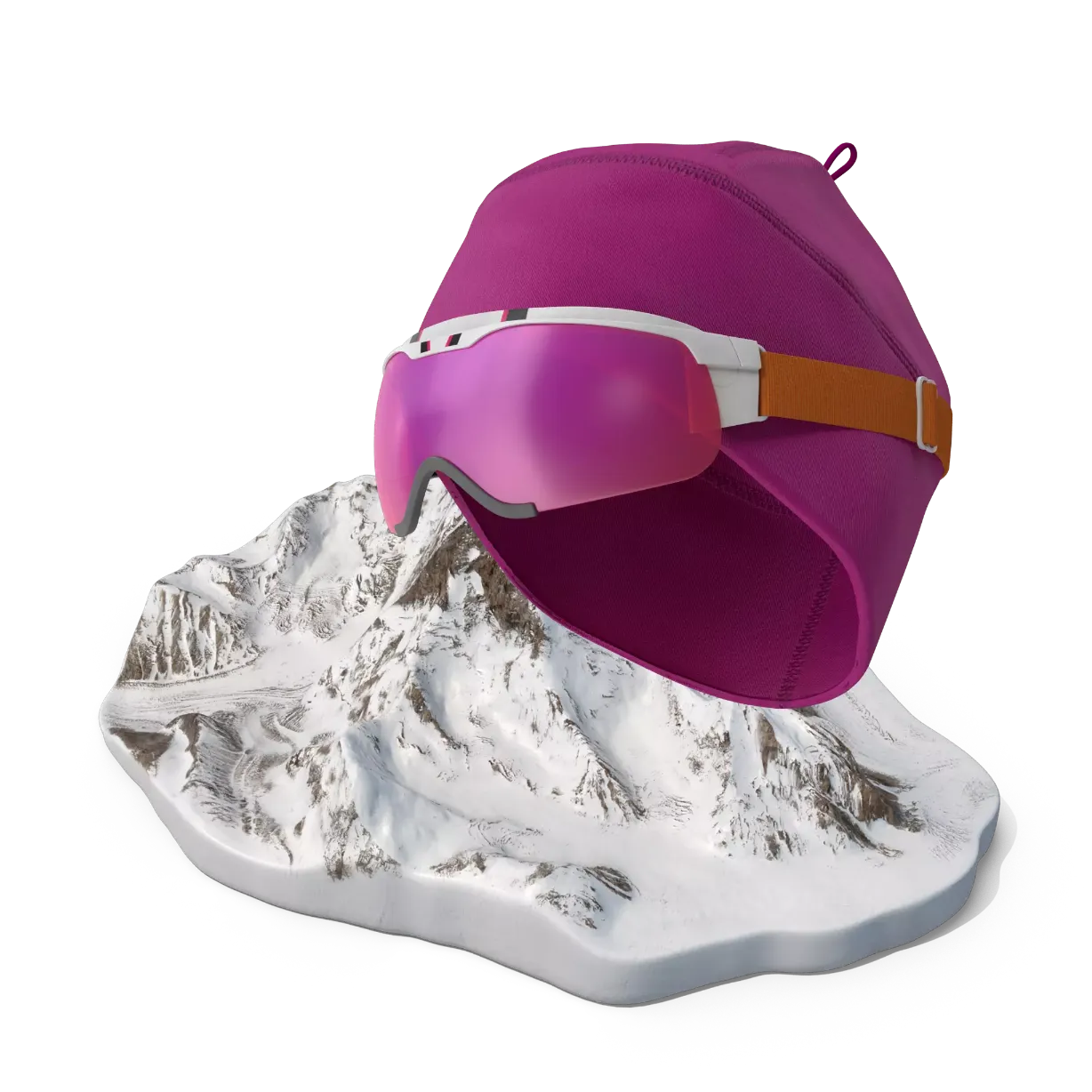 A ski cap and the outline of a mountain as the Aosta Valley Card case study header image