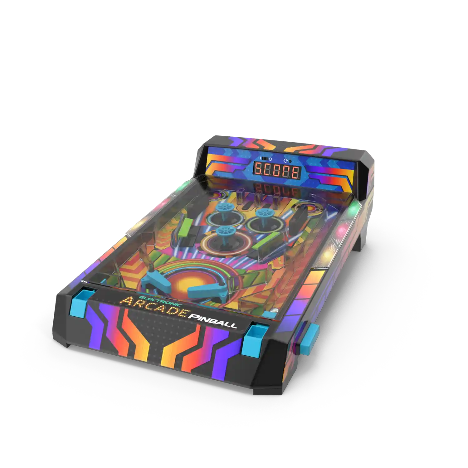 A compact electronic pinball game