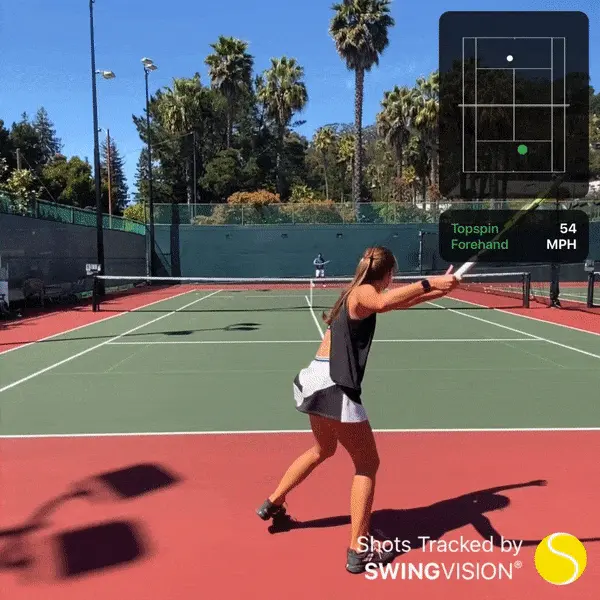 A GIF demonstration of how the SwingVision app works